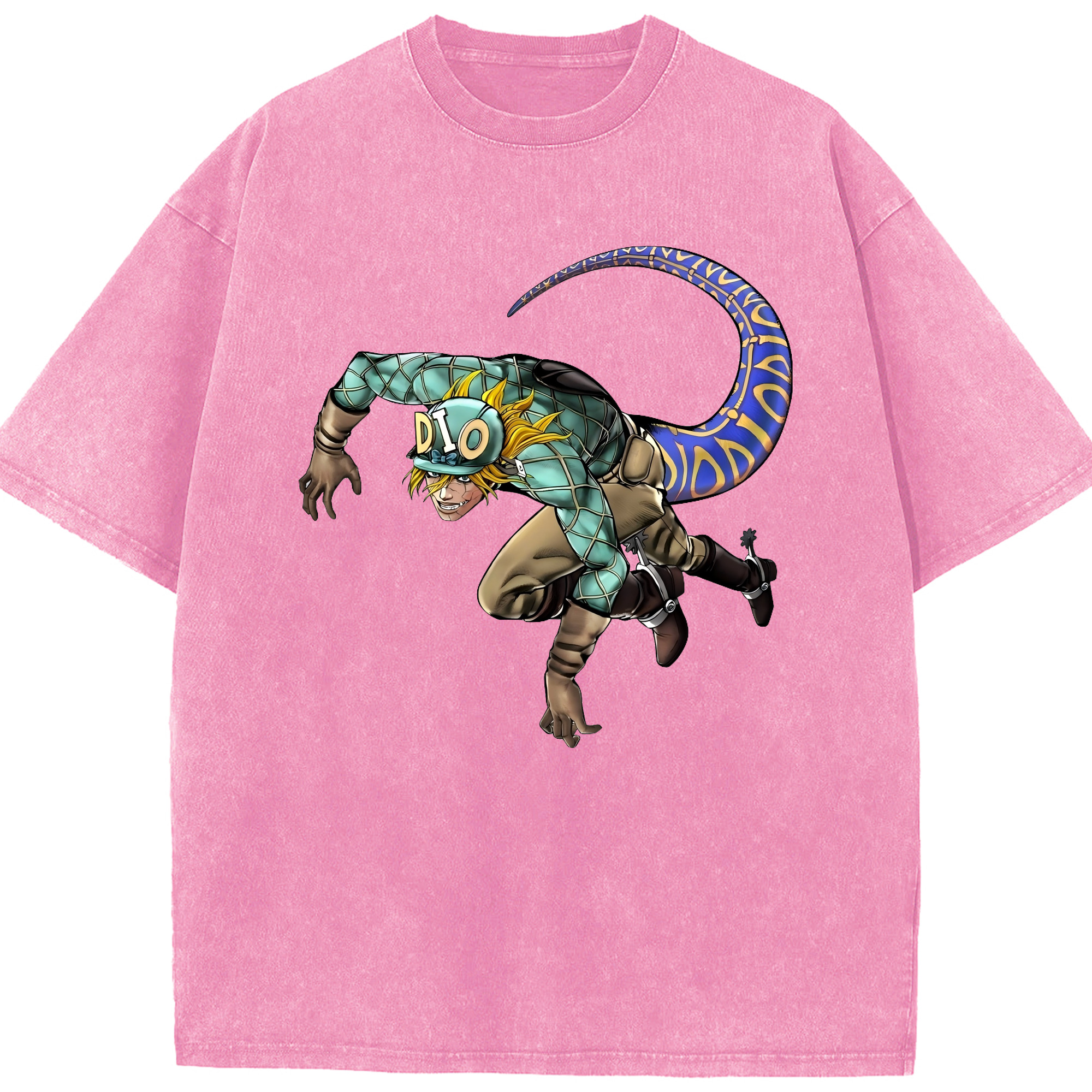 （画像用） ジョジョの奇妙な冒険 ディオ?ブランドー JoJo's Bizarre Adventure Dio Brando 綿100% ヴィンテージ風 半袖Tシャツ（フロントプリント）